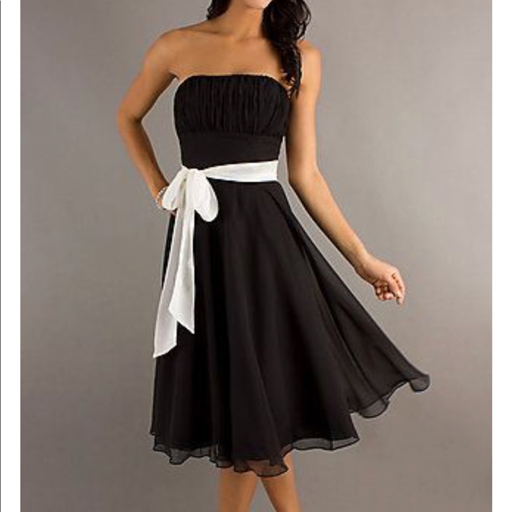 Mori Lee Black Chiffon Dress